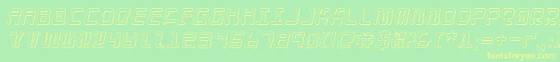 DroidLover3DItalic Font – Yellow Fonts on Green Background