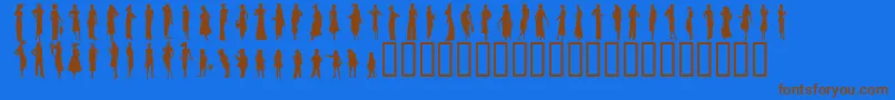Sewingpatterns2 Font – Brown Fonts on Blue Background