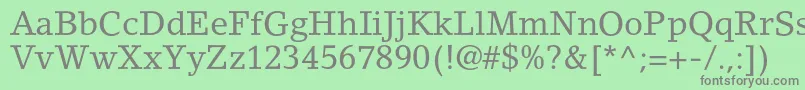 フォントLinoletterstdRoman – 緑の背景に灰色の文字