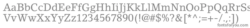 Fonte LinoletterstdRoman – fontes cinzas em um fundo branco