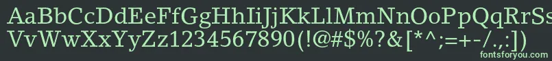 フォントLinoletterstdRoman – 黒い背景に緑の文字