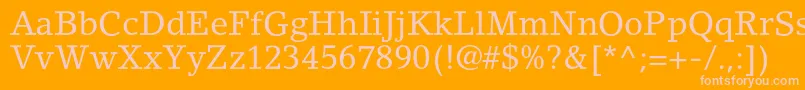 LinoletterstdRoman Font – Pink Fonts on Orange Background