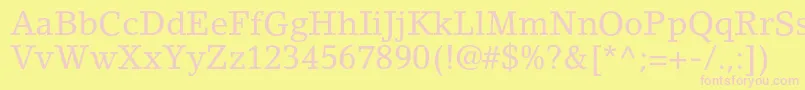 LinoletterstdRoman Font – Pink Fonts on Yellow Background