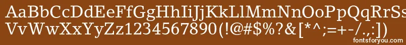 Czcionka LinoletterstdRoman – białe czcionki na brązowym tle