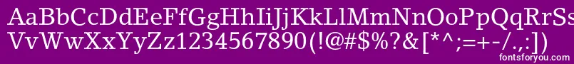 フォントLinoletterstdRoman – 紫の背景に白い文字
