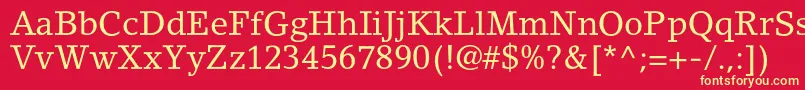 LinoletterstdRoman Font – Yellow Fonts on Red Background