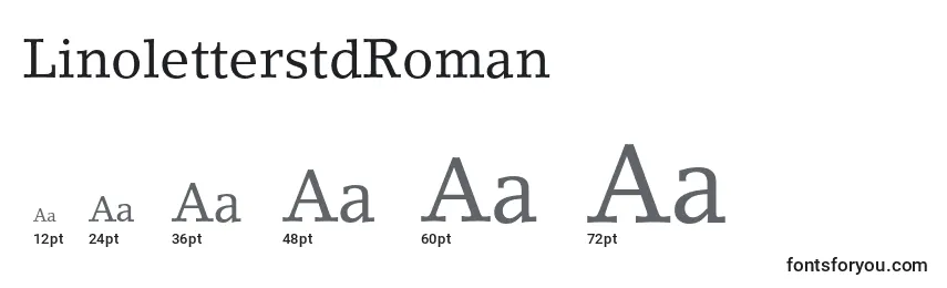 Размеры шрифта LinoletterstdRoman