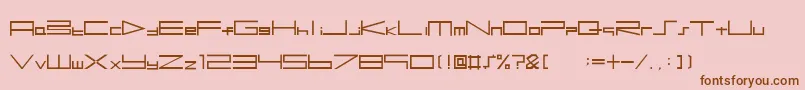 フォントBtse+Ps2Font – ピンクの背景に茶色のフォント