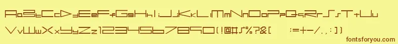 Fonte Btse+Ps2Font – fontes marrons em um fundo amarelo