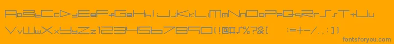 Btse+Ps2Font-fontti – harmaat kirjasimet oranssilla taustalla