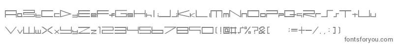 Btse+Ps2Font-fontti – harmaat kirjasimet valkoisella taustalla