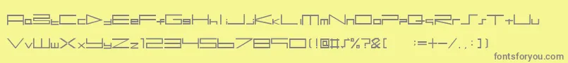 フォントBtse+Ps2Font – 黄色の背景に灰色の文字