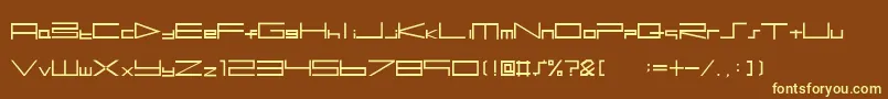 Btse+Ps2Font-fontti – keltaiset fontit ruskealla taustalla