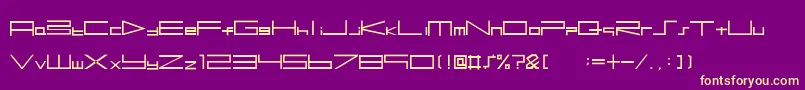 Btse+Ps2Font-fontti – keltaiset fontit violetilla taustalla