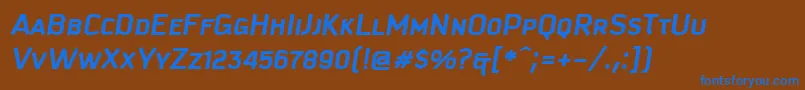 KautivaCapsBoldItalic Font – Blue Fonts on Brown Background