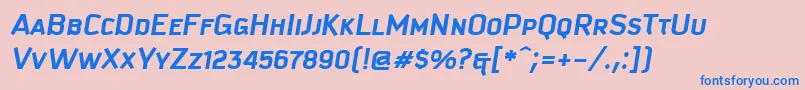 KautivaCapsBoldItalic Font – Blue Fonts on Pink Background