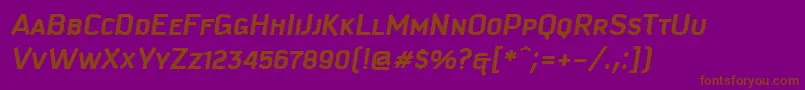 KautivaCapsBoldItalic Font – Brown Fonts on Purple Background