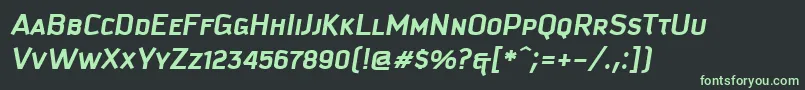 KautivaCapsBoldItalic Font – Green Fonts on Black Background