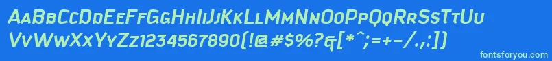 KautivaCapsBoldItalic Font – Green Fonts on Blue Background