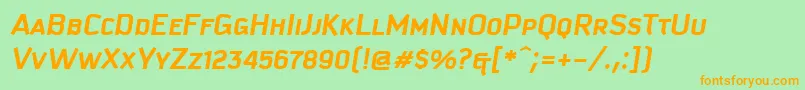 KautivaCapsBoldItalic Font – Orange Fonts on Green Background