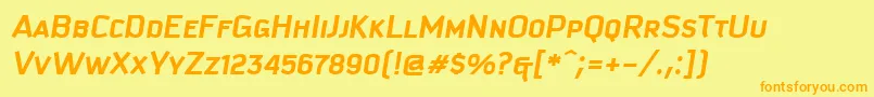 KautivaCapsBoldItalic Font – Orange Fonts on Yellow Background
