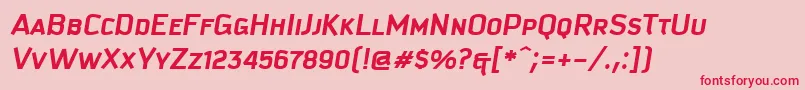 KautivaCapsBoldItalic Font – Red Fonts on Pink Background