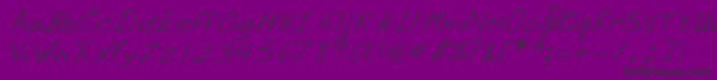 Erinshand Font – Black Fonts on Purple Background