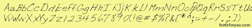 Erinshand Font – Black Fonts on Yellow Background
