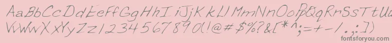 Erinshand-Schriftart – Graue Schriften auf rosa Hintergrund