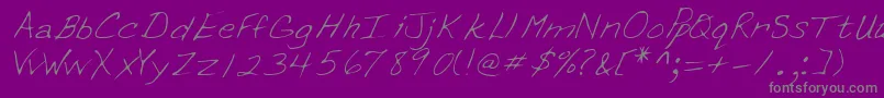 Erinshand-Schriftart – Graue Schriften auf violettem Hintergrund