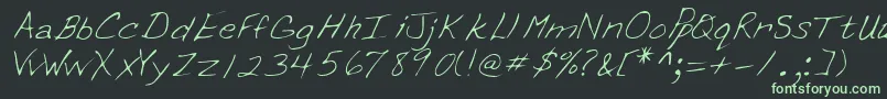 Erinshand Font – Green Fonts on Black Background