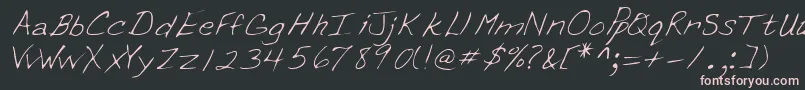 Erinshand Font – Pink Fonts on Black Background