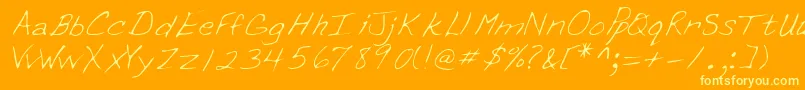 Erinshand Font – Yellow Fonts on Orange Background