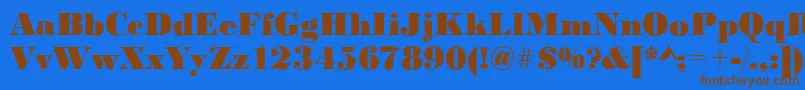 BodoniBlackRegular Font – Brown Fonts on Blue Background