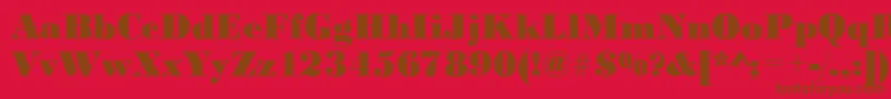 BodoniBlackRegular-Schriftart – Braune Schriften auf rotem Hintergrund