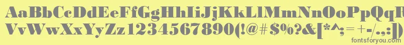 フォントBodoniBlackRegular – 黄色の背景に灰色の文字