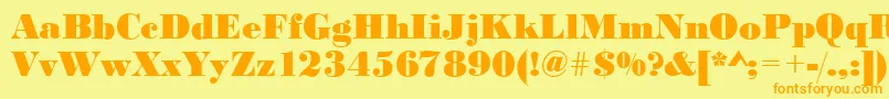 BodoniBlackRegular Font – Orange Fonts on Yellow Background