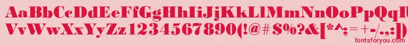 BodoniBlackRegular Font – Red Fonts on Pink Background