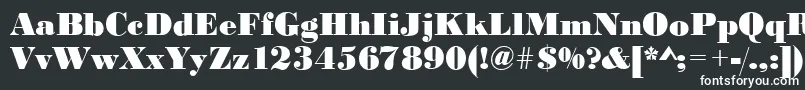 BodoniBlackRegular-fontti – valkoiset fontit mustalla taustalla