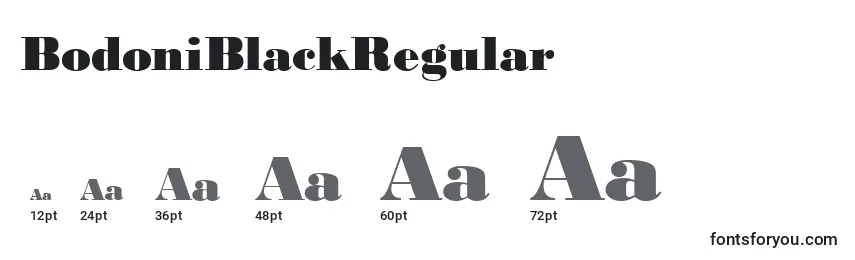 Размеры шрифта BodoniBlackRegular