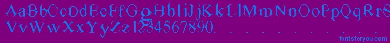 TvTimes-Schriftart – Blaue Schriften auf violettem Hintergrund