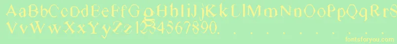 TvTimes-fontti – keltaiset fontit vihreällä taustalla