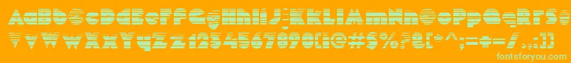 MekonGradient-Schriftart – Grüne Schriften auf orangefarbenem Hintergrund