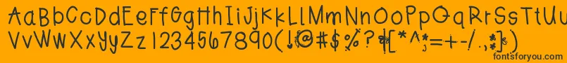 Шрифт Jesshand – чёрные шрифты на оранжевом фоне