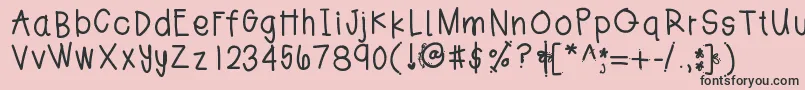 フォントJesshand – ピンクの背景に黒い文字