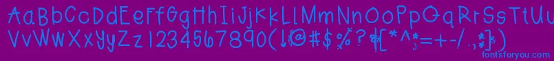 Jesshand Font – Blue Fonts on Purple Background