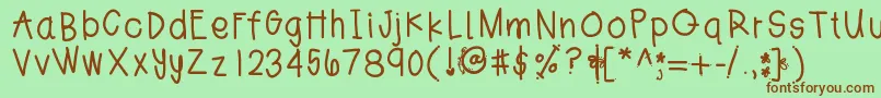 Jesshand Font – Brown Fonts on Green Background