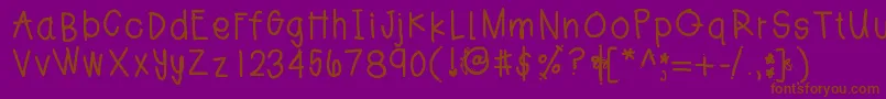 Шрифт Jesshand – коричневые шрифты на фиолетовом фоне