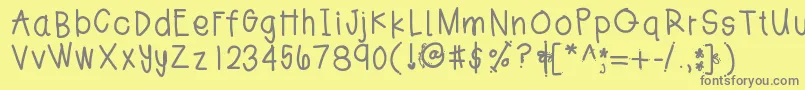Jesshand Font – Gray Fonts on Yellow Background