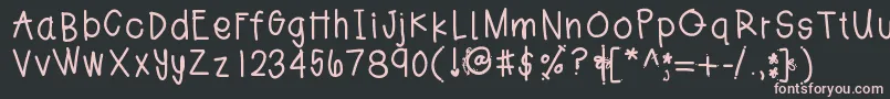 Jesshand Font – Pink Fonts on Black Background